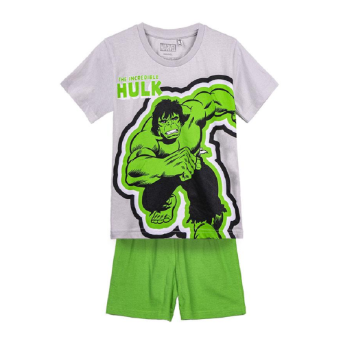 Pigiama Estivo Hulk Marvel Avengers T-Shirt maniche corte Short 100% Cotone Bambino - 1331