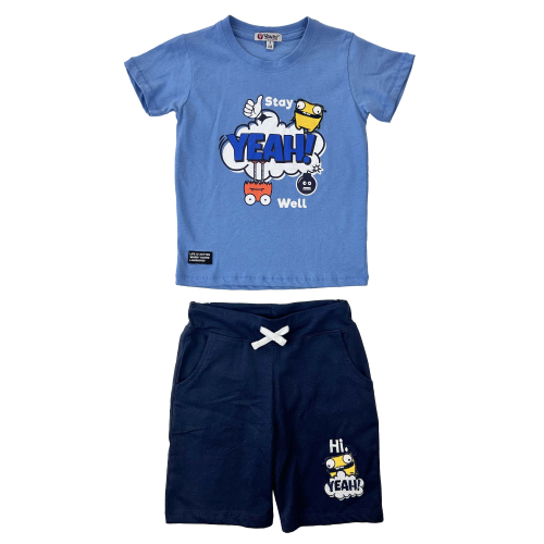 COMPLETO T-SHIRT E SHORT YOURS BAMBINO 100% COTONE - BY456